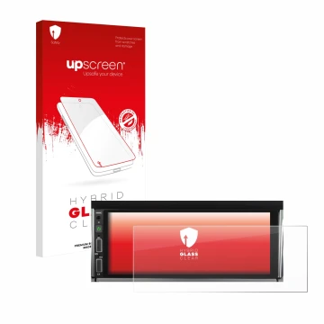 Parte frontale di una confezione del prodotto con il logo del marchio upscreen. Accanto è raffigurato il dispositivo Hikity Ca