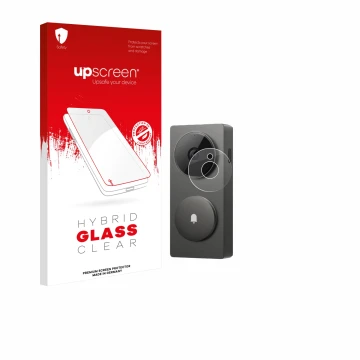 Parte frontale di una confezione del prodotto con il logo del marchio upscreen. Accanto è raffigurato il dispositivo Aqara Hub