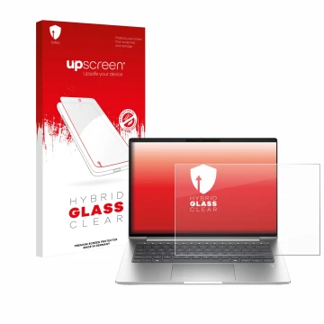Parte frontale di una confezione del prodotto con il logo del marchio upscreen. Accanto è raffigurato il dispositivo HP ProBoo