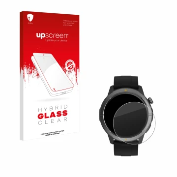 Parte frontale di una confezione del prodotto con il logo del marchio upscreen. Accanto è raffigurato il dispositivo AGM Legio