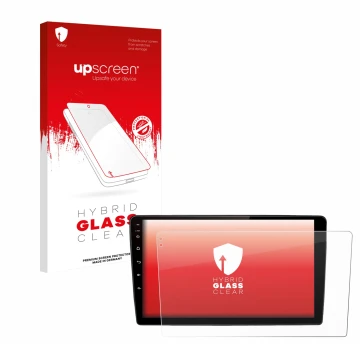 Parte frontale di una confezione del prodotto con il logo del marchio upscreen. Accanto è raffigurato il dispositivo Junsun V2