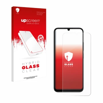 Parte frontale di una confezione del prodotto con il logo del marchio upscreen. Accanto è raffigurato il dispositivo Xiaomi Re