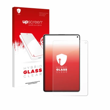 Parte frontale di una confezione del prodotto con il logo del marchio upscreen. Accanto è raffigurato il dispositivo Huawei Ma