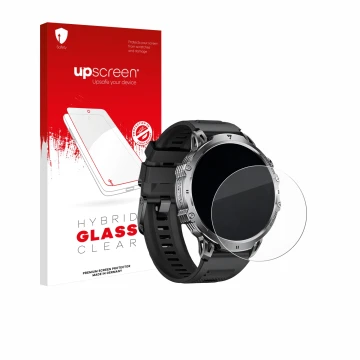 Parte frontale di una confezione del prodotto con il logo del marchio upscreen. Accanto è raffigurato il dispositivo LIGE EF13