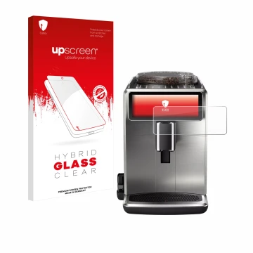 Parte frontale di una confezione del prodotto con il logo del marchio upscreen. Accanto è raffigurato il dispositivo Philips S