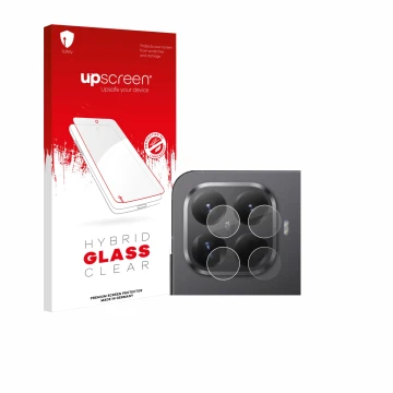 Parte frontale di una confezione del prodotto con il logo del marchio upscreen. Accanto è raffigurato il dispositivo Xiaomi 15