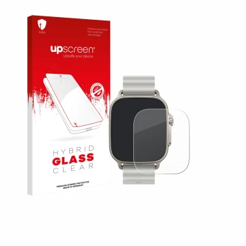 Parte frontale di una confezione del prodotto con il logo del marchio upscreen. Accanto è raffigurato il dispositivo realme Wa