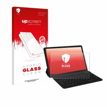 Parte frontale di una confezione del prodotto con il logo del marchio upscreen. Accanto è raffigurato il dispositivo Laptok LA