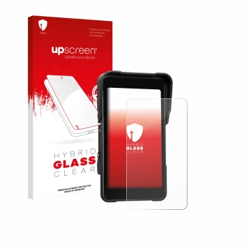 Parte frontale di una confezione del prodotto con il logo del marchio upscreen. Accanto è raffigurato il dispositivo CAMECHO M
