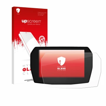 Parte frontale di una confezione del prodotto con il logo del marchio upscreen. Accanto è raffigurato il dispositivo Ducati Mu