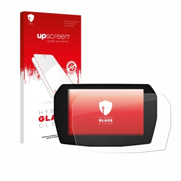 Parte frontale di una confezione del prodotto con il logo del marchio upscreen. Accanto è raffigurato il dispositivo Ducati Pa