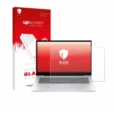 Parte frontale di una confezione del prodotto con il logo del marchio upscreen. Accanto è raffigurato il dispositivo HP OmniBo