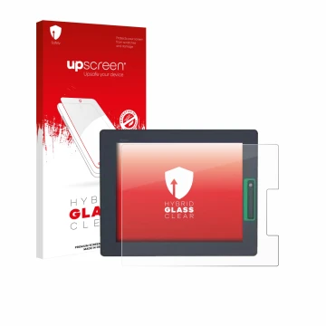 Parte frontale di una confezione del prodotto con il logo del marchio upscreen. Accanto è raffigurato il dispositivo Schneider
