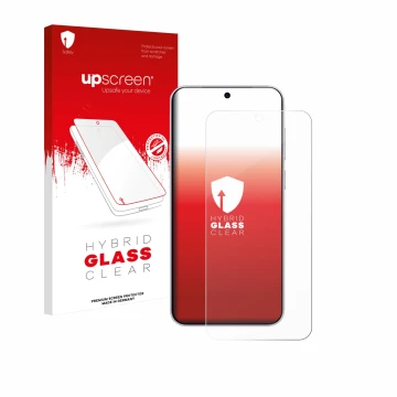 Parte frontale di una confezione del prodotto con il logo del marchio upscreen. Accanto è raffigurato il dispositivo Vivo X300
