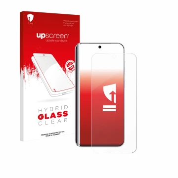 Parte frontale di una confezione del prodotto con il logo del marchio upscreen. Accanto è raffigurato il dispositivo Vivo X300