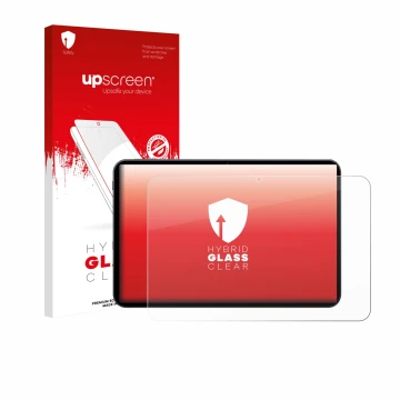 Parte frontale di una confezione del prodotto con il logo del marchio upscreen. Accanto è raffigurato il dispositivo Tabwee T6