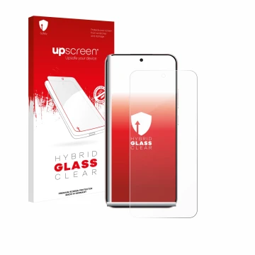Parte frontale di una confezione del prodotto con il logo del marchio upscreen. Accanto è raffigurato il dispositivo Oppo Reno