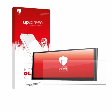Parte frontale di una confezione del prodotto con il logo del marchio upscreen. Accanto è raffigurato il dispositivo Krunia 9.