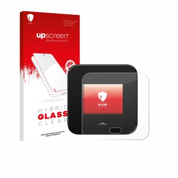 Parte frontale di una confezione del prodotto con il logo del marchio upscreen. Accanto è raffigurato il dispositivo Netgear N