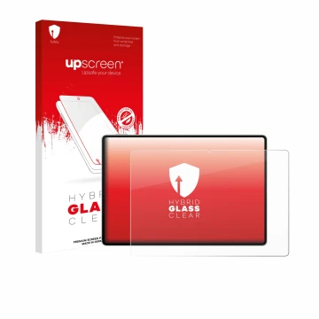 Parte frontale di una confezione del prodotto con il logo del marchio upscreen. Accanto è raffigurato il dispositivo Huawei Ma