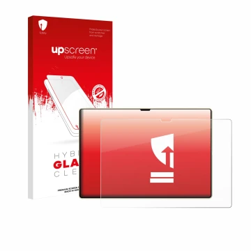 Parte frontale di una confezione del prodotto con il logo del marchio upscreen. Accanto è raffigurato il dispositivo Huawei Ma