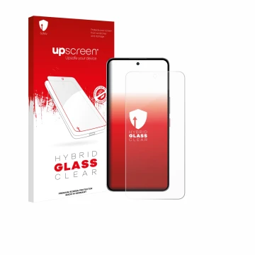 Parte frontale di una confezione del prodotto con il logo del marchio upscreen. Accanto è raffigurato il dispositivo Nubia Neo