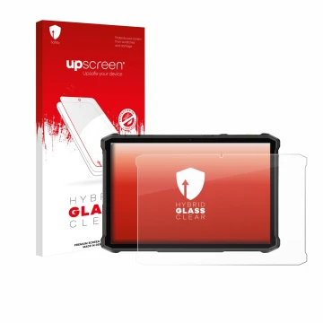 Parte frontale di una confezione del prodotto con il logo del marchio upscreen. Accanto è raffigurato il dispositivo Ulefone A