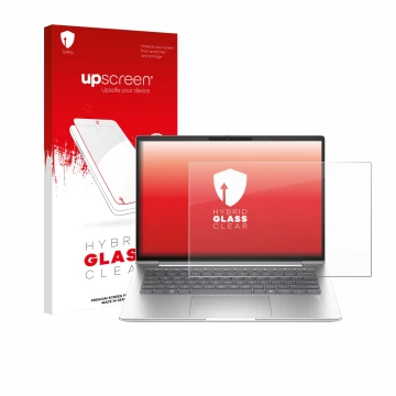 Parte frontale di una confezione del prodotto con il logo del marchio upscreen. Accanto è raffigurato il dispositivo HP ProBoo