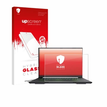 Parte frontale di una confezione del prodotto con il logo del marchio upscreen. Accanto è raffigurato il dispositivo Gigabyte 