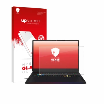 Parte frontale di una confezione del prodotto con il logo del marchio upscreen. Accanto è raffigurato il dispositivo MSI Raide