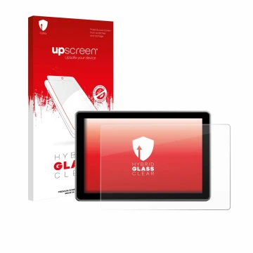 Parte frontale di una confezione del prodotto con il logo del marchio upscreen. Accanto è raffigurato il dispositivo Rollei Vi
