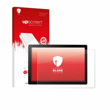 Parte frontale di una confezione del prodotto con il logo del marchio upscreen. Accanto è raffigurato il dispositivo Wacom Cin