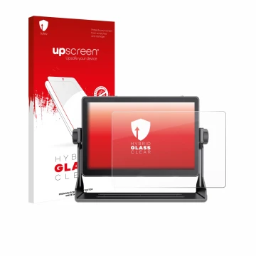 Parte frontale di una confezione del prodotto con il logo del marchio upscreen. Accanto è raffigurato il dispositivo Feelworld
