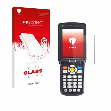 Parte frontale di una confezione del prodotto con il logo del marchio upscreen. Accanto è raffigurato il dispositivo Unitech H
