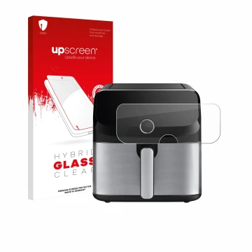 Parte frontale di una confezione del prodotto con il logo del marchio upscreen. Accanto è raffigurato il dispositivo Tefal Eas