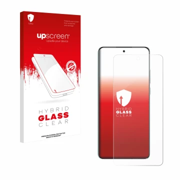 Parte frontale di una confezione del prodotto con il logo del marchio upscreen. Accanto è raffigurato il dispositivo Oppo K13 