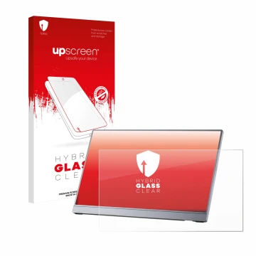 Parte frontale di una confezione del prodotto con il logo del marchio upscreen. Accanto è raffigurato il dispositivo Arzopa Z3