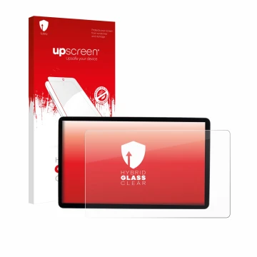 Parte frontale di una confezione del prodotto con il logo del marchio upscreen. Accanto è raffigurato il dispositivo MG S5 EV 