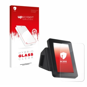 Parte frontale di una confezione del prodotto con il logo del marchio upscreen. Accanto è raffigurato il dispositivo Anycubic 