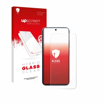Parte frontale di una confezione del prodotto con il logo del marchio upscreen. Accanto è raffigurato il dispositivo Oppo Reno