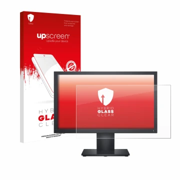Parte frontale di una confezione del prodotto con il logo del marchio upscreen. Accanto è raffigurato il dispositivo Dell E192