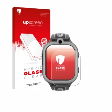 Parte frontale di una confezione del prodotto con il logo del marchio upscreen. Accanto è raffigurato il dispositivo Valdus DF