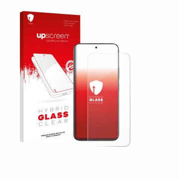 Parte frontale di una confezione del prodotto con il logo del marchio upscreen. Accanto è raffigurato il dispositivo realme C8
