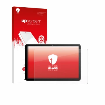 Parte frontale di una confezione del prodotto con il logo del marchio upscreen. Accanto è raffigurato il dispositivo Rebecco Z