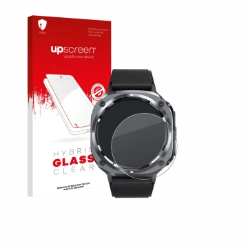 Parte frontale di una confezione del prodotto con il logo del marchio upscreen. Accanto è raffigurato il dispositivo TIMU S90 