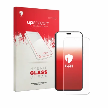 Parte frontale di una confezione del prodotto con il logo del marchio upscreen. Accanto è raffigurato il dispositivo Honor X80