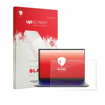 Parte frontale di una confezione del prodotto con il logo del marchio upscreen. Accanto è raffigurato il dispositivo MEDION Av