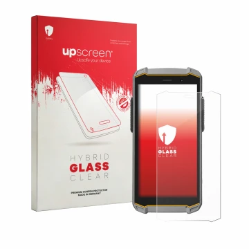 Parte frontale di una confezione del prodotto con il logo del marchio upscreen. Accanto è raffigurato il dispositivo i.safe MO