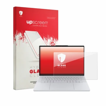 Parte frontale di una confezione del prodotto con il logo del marchio upscreen. Accanto è raffigurato il dispositivo Lenovo Go