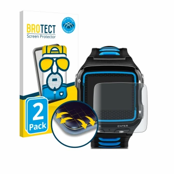 Parte frontale di una confezione del prodotto con il logo del marchio BROTECT. Accanto è raffigurato il dispositivo Garmin For